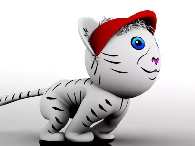 Tiger with hat 3D model
