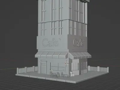 Coffee Shop New York Style Free low-poly 3D model