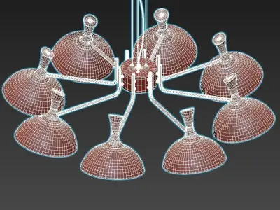 ambrella-light-traditional-tr9084 chandelier made of brass an... 3D model