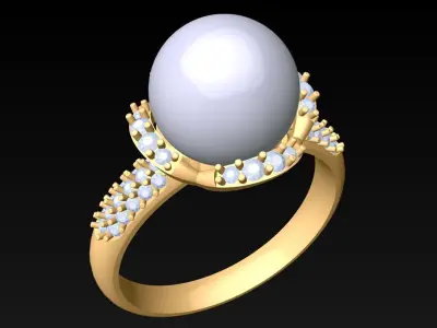 Pearl Ring - Womens Rings  -  N415938 3D print model