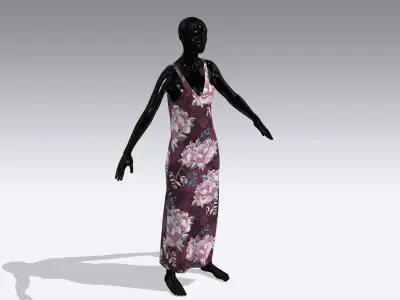 Woman Cloth Dress Low-poly 3D model get