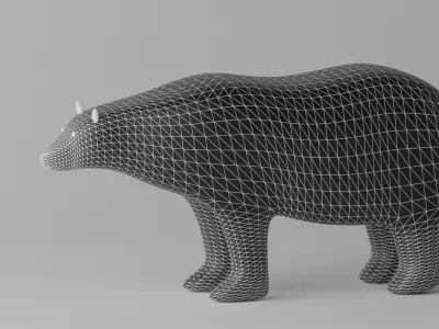 Cartoon Polar Bear 3D model