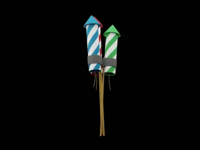 Christmas Firework Low-poly 3D model
