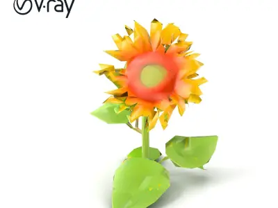 Dwarf Sunflower Decorative Plant 3D Model Pack Low-poly 3D model