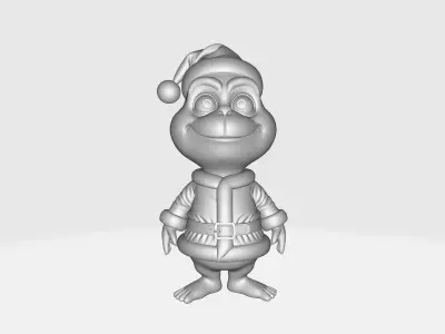 Cute Christmas Grinch Mini Figurine Santa Outfit  3D print model