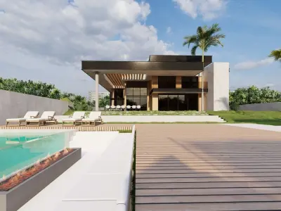 Luxury Modern Villa with Pool 3D Model 3D model
