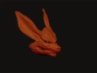 naruto nine-tailed demon fox kyuubi mask 3D print model