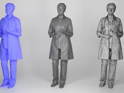 Surgical doctor female smiling 139 Low-poly 3D model