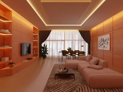 Living Room Interior Design 3D model purchase