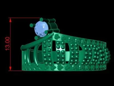 Crown Style Engagement Ring 3d Printable Model 3D print model