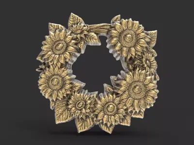 sunflower wall decor  3D print model