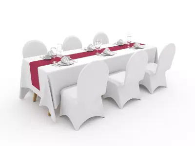 Banquet Table and Chair 116 3D model