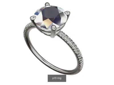 solitare engagement ring 3D Model Pack