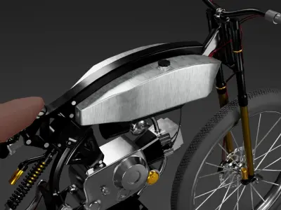 Moto-Bike Retro  Low-poly 3D model