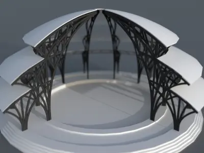 3D Model of Metal Structure Frame MK5 Low-poly 3D model