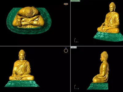 Buddha old rock  3D print model 3D print model
