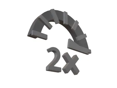 Speed 2 Symbol v1 002 Low-poly 3D model