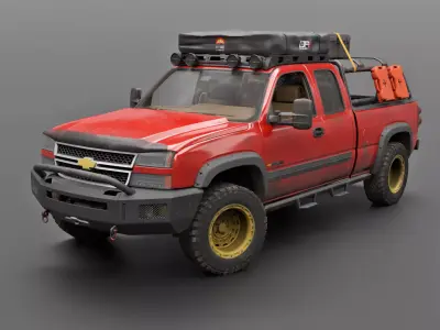 Chevy Silverado 2500HD Overland Offroad Truck - Complete Model 3D model
