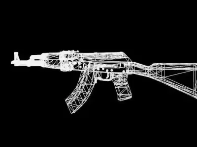 AK-47 ak - rifle Low-poly 3D model