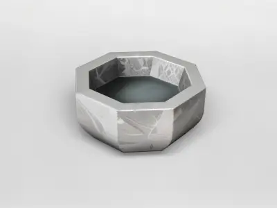 Modern Geometric Stone Planter Bowl 3D model