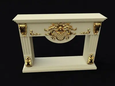 carved fireplace 3D model