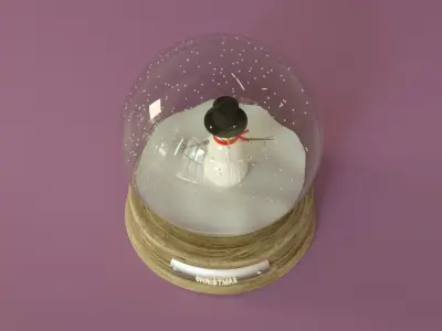 Snow Globe Christmas Realistic 3D Model Animated 3D model