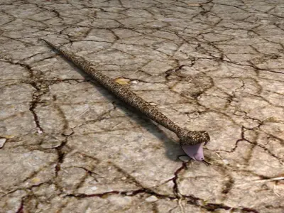 AAA Very Low Poly Snake Low-poly 3D model