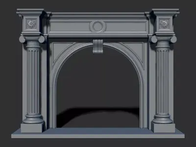 Classical fireplace 3D model
