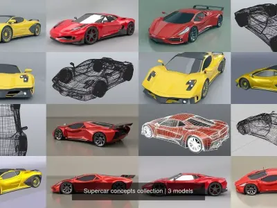 Supercar concepts collection 3D Model Pack
