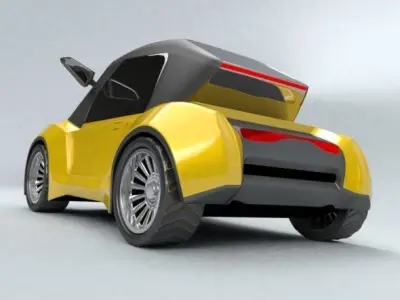 Cute futuristic concept car 3D model