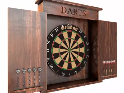 Dartboard Cabinet Low-poly 3D model