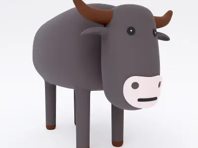 Cow cartoon 3d model  3D model