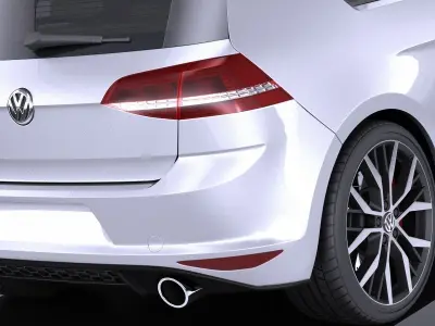 Volkswagen Golf VII GTI 2014 VRAY 3D model
