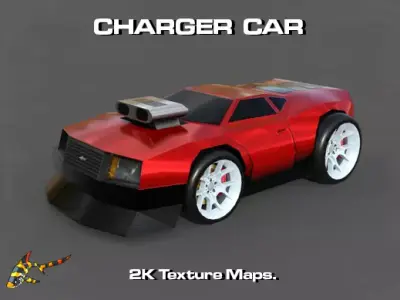 CHARGER CAR Low-poly 3D model