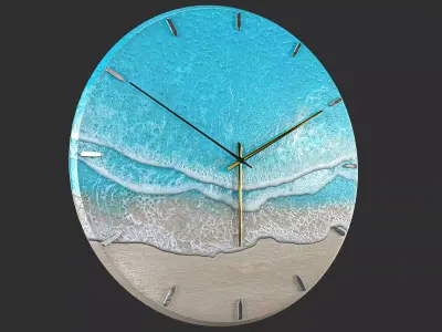 Clock Sea Wave 3D model purchase