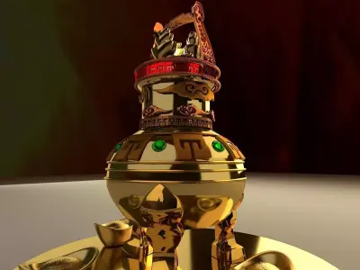 Chinese gold ingot 3D model