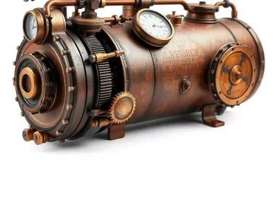 Vintage Steampunk Boiler model pack Low-poly 3D model
