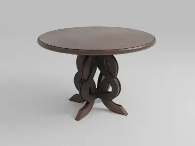 Round Dining Table Low-poly 3D model