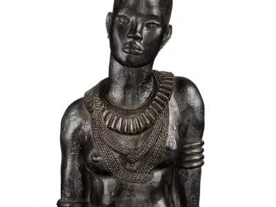 Anna Quinquaud Portrait of African women sculpture 3D model