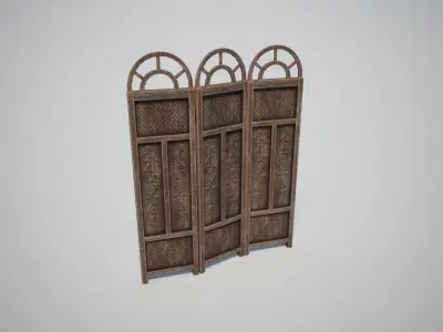 Wooden Screen Low-poly 3D model