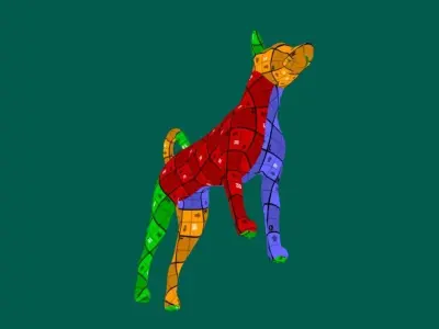 Basenji Dog Low-poly 3D model