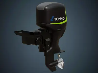 Outboard Motor 1A Low-poly 3D model