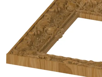 Carved picture frame STL 3D model 42