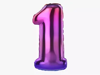 Foil balloon number one 1 3D model