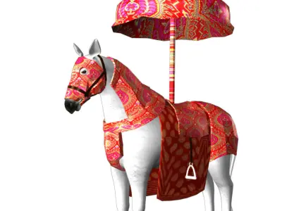 Indian Wedding Horse Rigegd and Animated 3D model