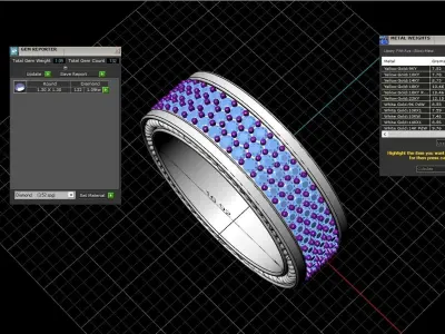 Ring with gems model 561 3D print model