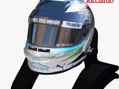 Ricciardo helmet 2017 Low-poly 3D model