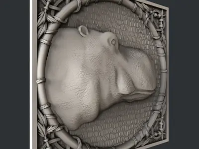 3d STL models for CNC hipopotam 3D model