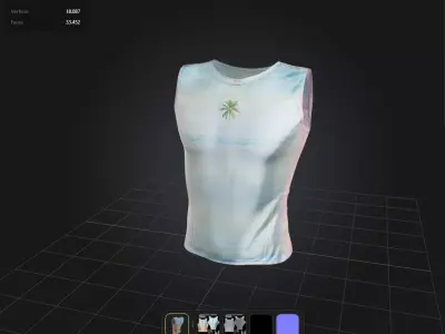 Male tank tops Summer PBR 4K Low-poly 3D model