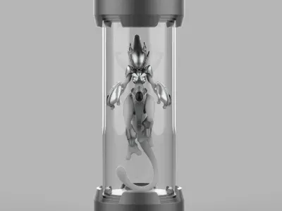 Cyber Mewtwo on Birth Chamber Capsule  3D print model